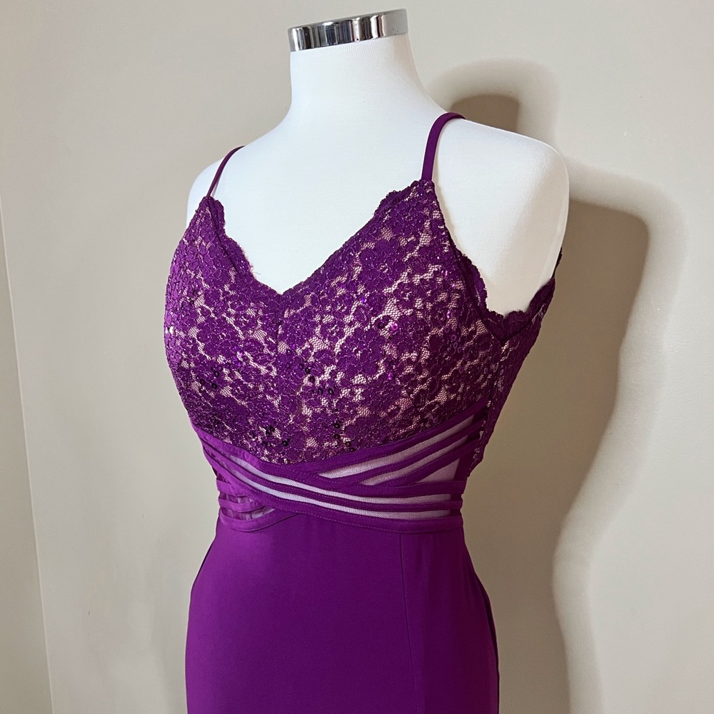 Purple Open Back Dress